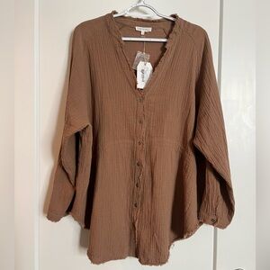 Free the Roses button down tunic